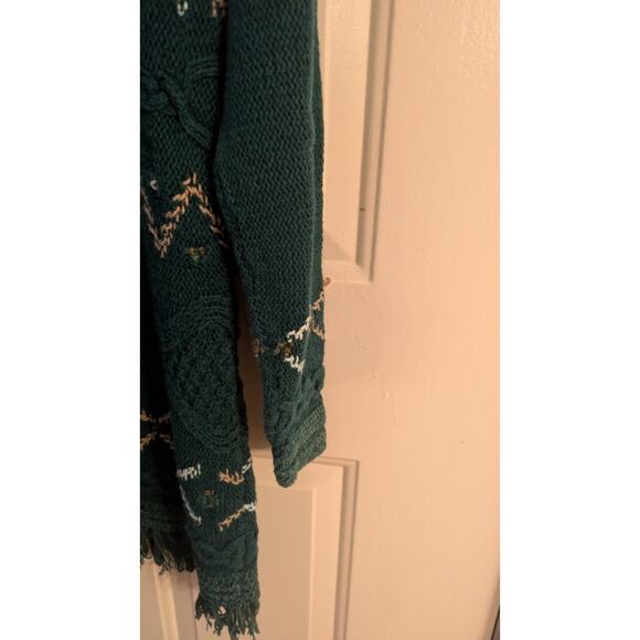 Vintage Lauren Hansen Knitted by Hand Green Sweater Dress, Medium, Boho, Artsy - Picture 6 of 9